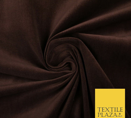 20 COLOURS- Plain 100% COTTON VELVET Fabric Non Stretch Material Dress Craft 45"