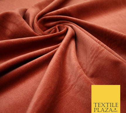 20 COLOURS- Plain 100% COTTON VELVET Fabric Non Stretch Material Dress Craft 45"