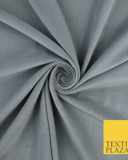 20 COLOURS- Plain 100% COTTON VELVET Fabric Non Stretch Material Dress Craft 45"