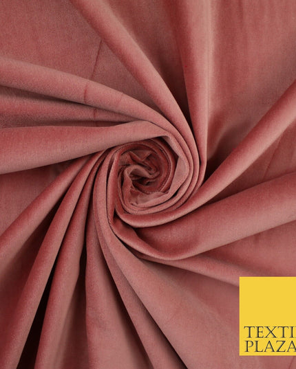20 COLOURS- Plain 100% COTTON VELVET Fabric Non Stretch Material Dress Craft 45"