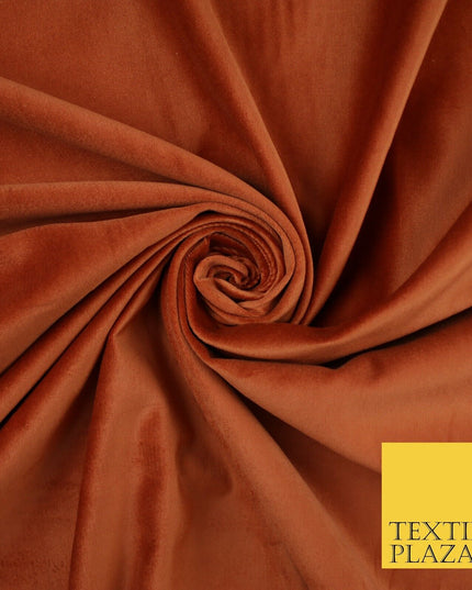 20 COLOURS- Plain 100% COTTON VELVET Fabric Non Stretch Material Dress Craft 45"