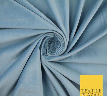 20 COLOURS- Plain 100% COTTON VELVET Fabric Non Stretch Material Dress Craft 45"