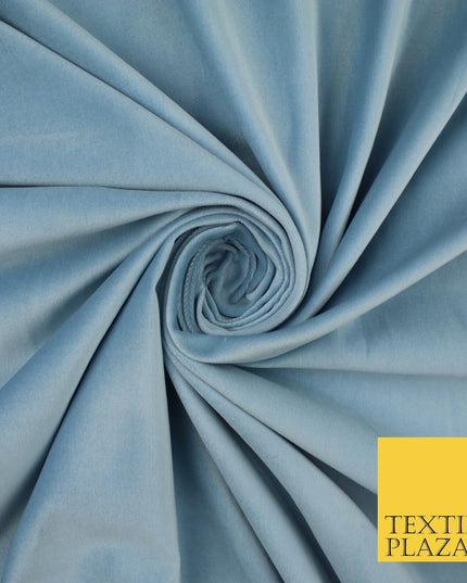20 COLOURS- Plain 100% COTTON VELVET Fabric Non Stretch Material Dress Craft 45"