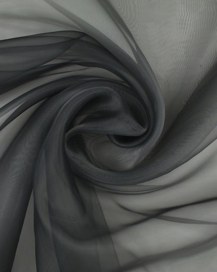 3M WIDE DARK GREY Plain ORGANZA Sheer Fabric Voile Draping Dress Wedding - 9772