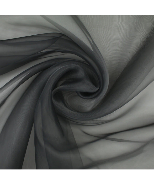3M WIDE DARK GREY Plain ORGANZA Sheer Fabric Voile Draping Dress Wedding - 9772
