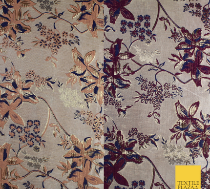 Luxury Gold Floral Ornate Vine Textured Brocade Dress Fabric Metallic 59" Wide