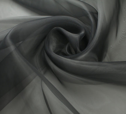 3M WIDE DARK GREY Plain ORGANZA Sheer Fabric Voile Draping Dress Wedding - 9772