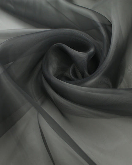 3M WIDE DARK GREY Plain ORGANZA Sheer Fabric Voile Draping Dress Wedding - 9772