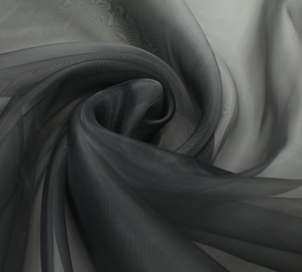 3M WIDE DARK GREY Plain ORGANZA Sheer Fabric Voile Draping Dress Wedding - 9772