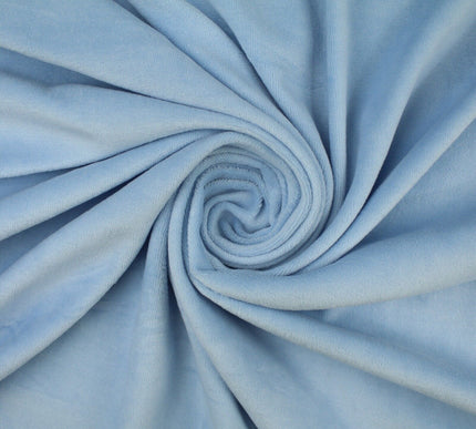 SKY BLUE Soft Velvet Velour Fabric Stretch Material 64" WIDE 9768