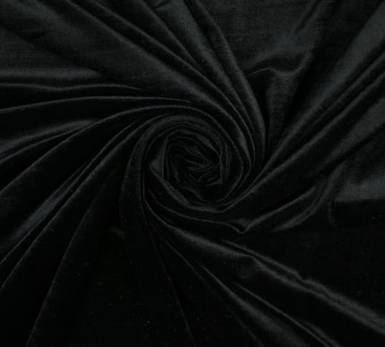 BLACK Soft Velvet Velour Fabric Stretch Material 71" SUPER WIDE 9766
