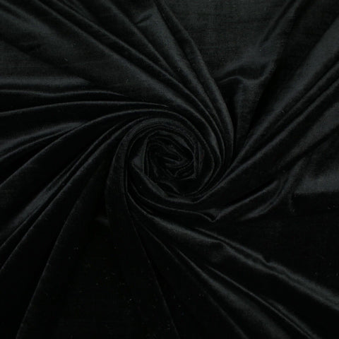 BLACK Soft Velvet Velour Fabric Stretch Material 71" SUPER WIDE 9766