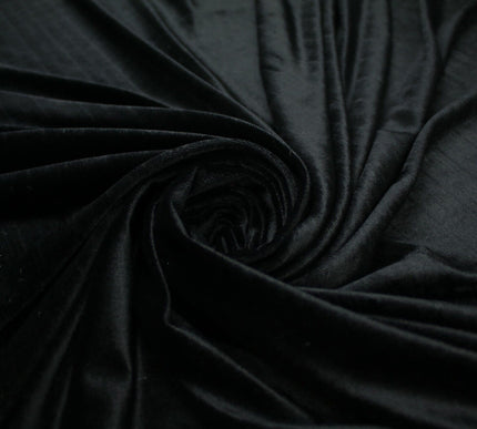 BLACK Soft Velvet Velour Fabric Stretch Material 71" SUPER WIDE 9766
