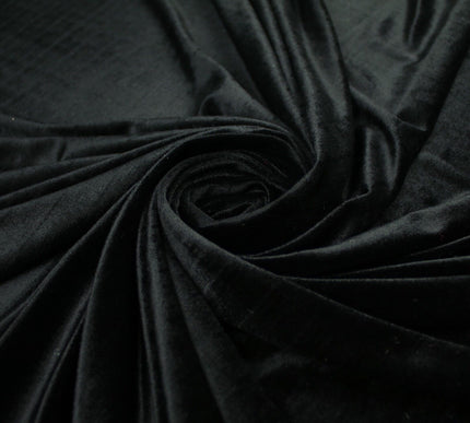 BLACK Soft Velvet Velour Fabric Stretch Material 71" SUPER WIDE 9766