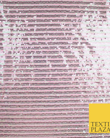 3 COLOURS - Sequin Stripe Pearl Shiny Stretch Mesh Net Tulle Dress Fabric 48"