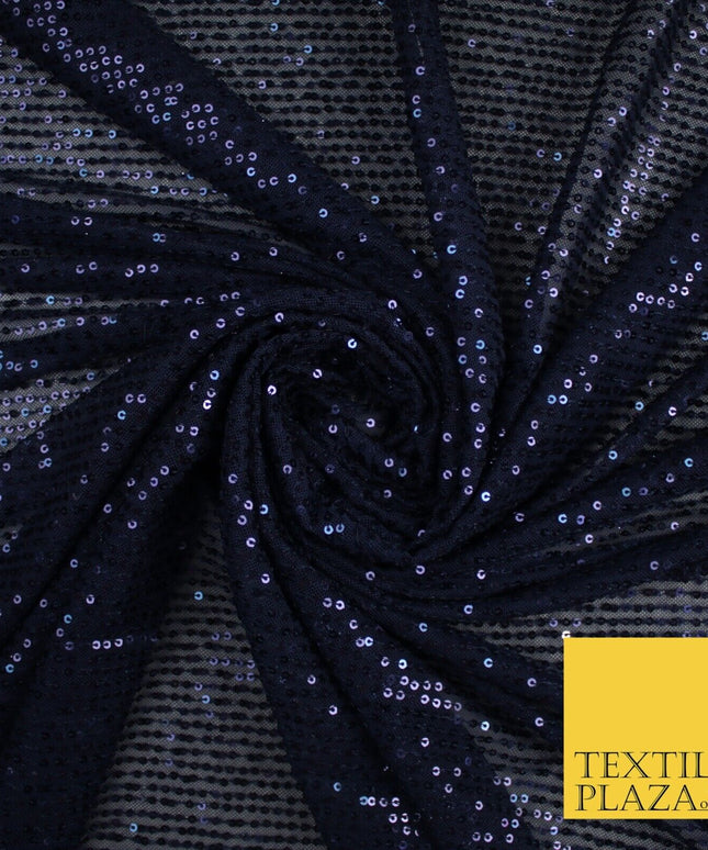 6 COLOURS - Sequin Stripe Sparkly Shiny Stretch Mesh Net Tulle Dress Fabric 48"