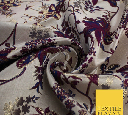 Luxury Gold Floral Ornate Vine Textured Brocade Dress Fabric Metallic 59" Wide