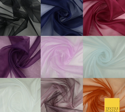 9 COLOURS - Premium Crystal Organza Bridal Wedding Dance Dress Veil Fabric 58"