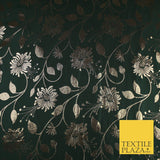 3 COLOURS - Antique Gold Floral Vine Metallic Fancy Brocade Jacquard Fabric