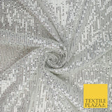 6 COLOURS - Sequin Stripe Sparkly Shiny Stretch Mesh Net Tulle Dress Fabric 48"