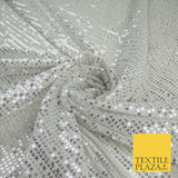 6 COLOURS - Sequin Stripe Sparkly Shiny Stretch Mesh Net Tulle Dress Fabric 48"
