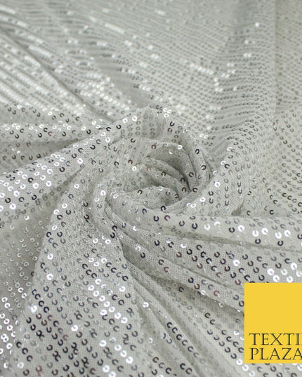 6 COLOURS - Sequin Stripe Sparkly Shiny Stretch Mesh Net Tulle Dress Fabric 48"