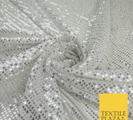 6 COLOURS - Sequin Stripe Sparkly Shiny Stretch Mesh Net Tulle Dress Fabric 48"