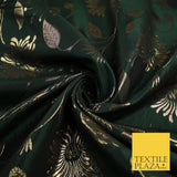 3 COLOURS - Antique Gold Floral Vine Metallic Fancy Brocade Jacquard Fabric