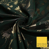 3 COLOURS - Antique Gold Floral Vine Metallic Fancy Brocade Jacquard Fabric