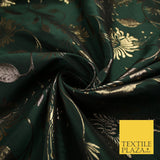 3 COLOURS - Antique Gold Floral Vine Metallic Fancy Brocade Jacquard Fabric