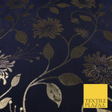 3 COLOURS - Antique Gold Floral Vine Metallic Fancy Brocade Jacquard Fabric