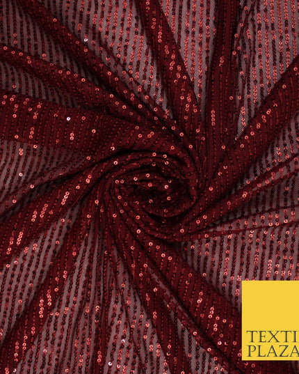 6 COLOURS - Sequin Stripe Sparkly Shiny Stretch Mesh Net Tulle Dress Fabric 48"