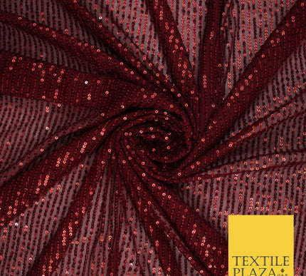 6 COLOURS - Sequin Stripe Sparkly Shiny Stretch Mesh Net Tulle Dress Fabric 48"