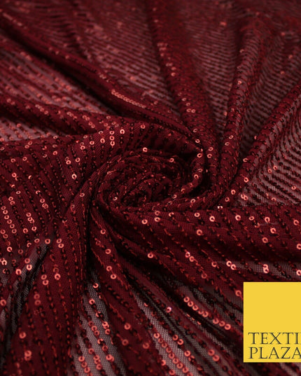 6 COLOURS - Sequin Stripe Sparkly Shiny Stretch Mesh Net Tulle Dress Fabric 48"