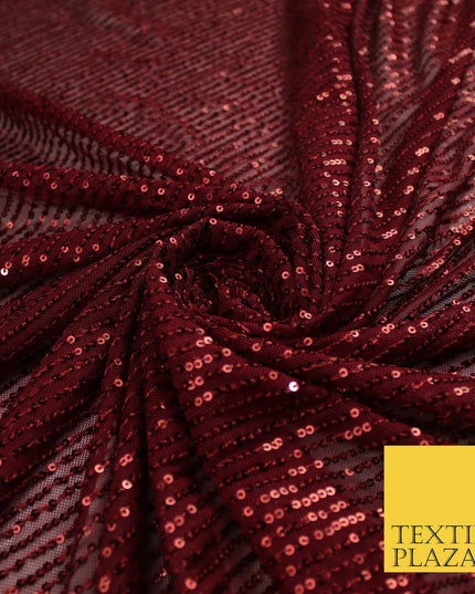 6 COLOURS - Sequin Stripe Sparkly Shiny Stretch Mesh Net Tulle Dress Fabric 48"