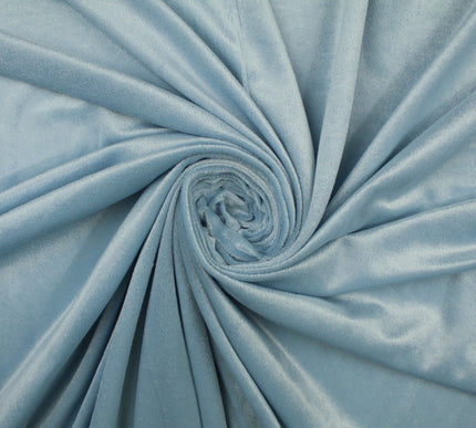 PALE BLUE Soft Velvet Velour Fabric Stretch Material 58" WIDE 9769