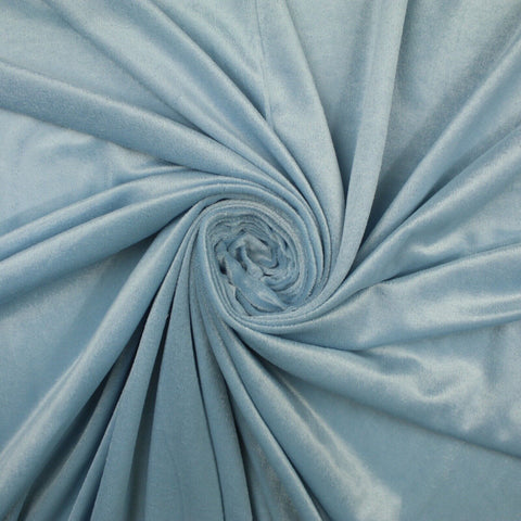 PALE BLUE Soft Velvet Velour Fabric Stretch Material 58" WIDE 9769