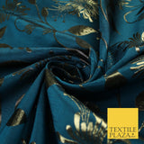 3 COLOURS - Antique Gold Floral Vine Metallic Fancy Brocade Jacquard Fabric