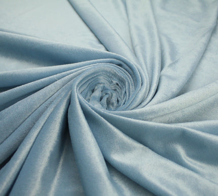 PALE BLUE Soft Velvet Velour Fabric Stretch Material 58" WIDE 9769