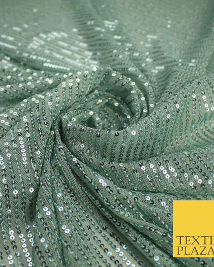 6 COLOURS - Sequin Stripe Sparkly Shiny Stretch Mesh Net Tulle Dress Fabric 48"