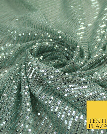 6 COLOURS - Sequin Stripe Sparkly Shiny Stretch Mesh Net Tulle Dress Fabric 48"