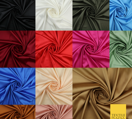 Premium Plain 2 Way Stretch Liquid Satin Silky Fabric Material Dress Bridal 48"