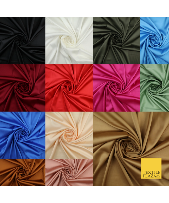 Premium Plain 2 Way Stretch Liquid Satin Silky Fabric Material Dress Bridal 48"