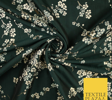 Bottle Green Sage Ditsy Floral Vine Metallic Textured Brocade Dress Fabric 9957