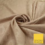 Nude Peach Self Jacquard Floral Vine Textured Brocade Dress Fabric 9925
