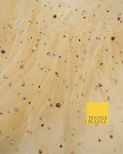 3 COLOURS Studded Multi-Colour Pearls & Stones Mesh Net Fabric Bridal Dress