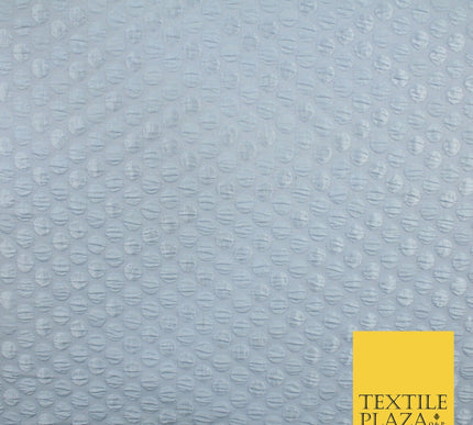 Pale Blue Polka Dot Dots Dimple Bubble Textured Brocade Dress Fabric 9923