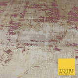 Mauve and Gold Leaf Effect Metallic Abstract Textured Brocade Fabric 9912