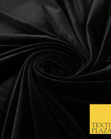 19 COLOURS - LUXURY Plush Plain Stretch Velvet Velour Fabric Material Craft 58"