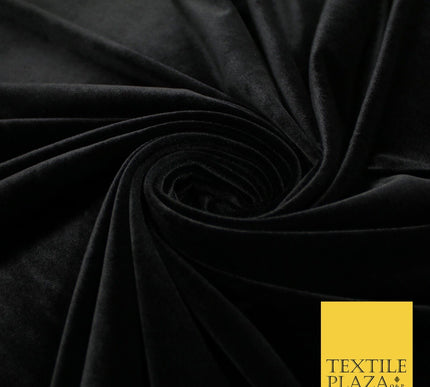19 COLOURS - LUXURY Plush Plain Stretch Velvet Velour Fabric Material Craft 58"